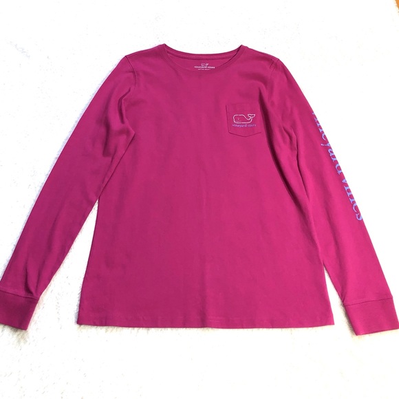 Vineyard Vines Tri-Colour Whale Long Sleeve Pocket Tee - Picture 1 of 12